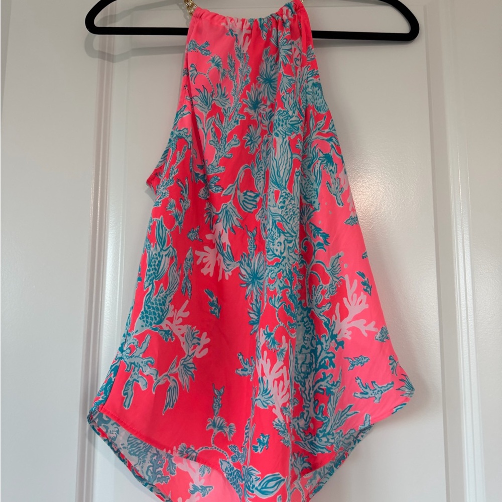 Lilly Pulitzer Pink and Blue Sleeveless Blouse
